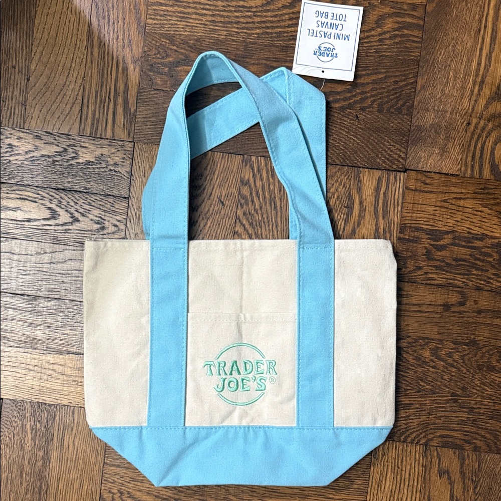 Trader Joe's Blue Mini Canvas Tote Bag